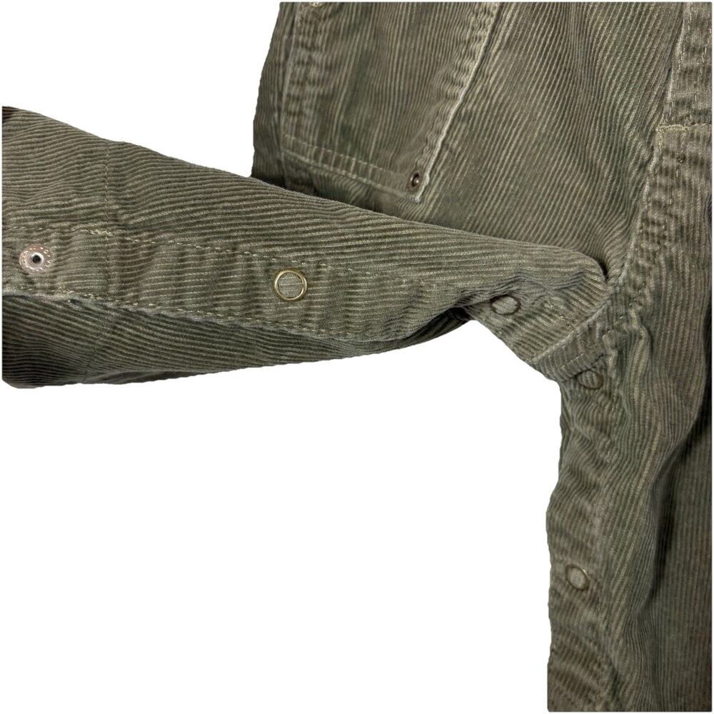 OshKosh B'Gosh Olive Green Corduroy Bib Overalls Size 3-6 M Cotton Vestbak - Picture 4 of 14
